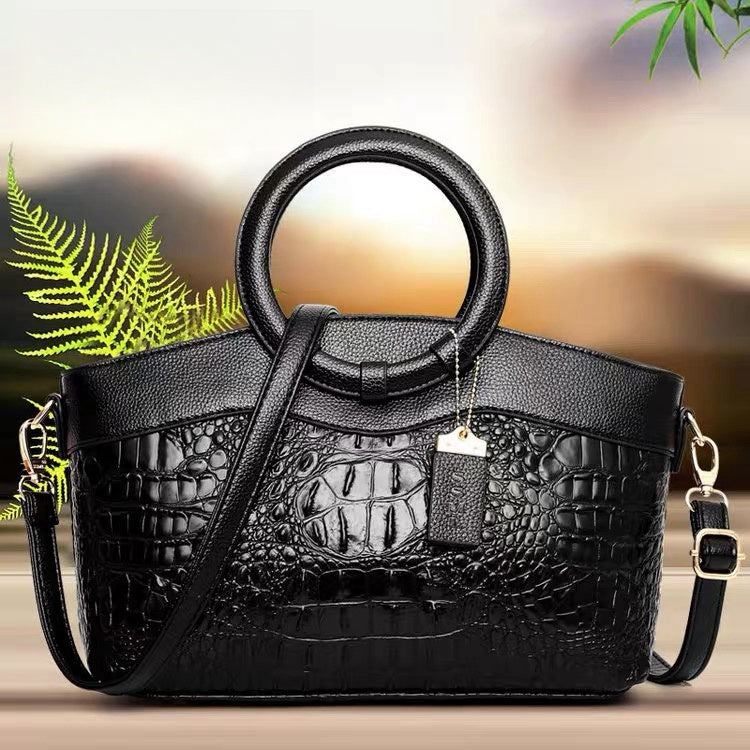 Crocodile leather handbag