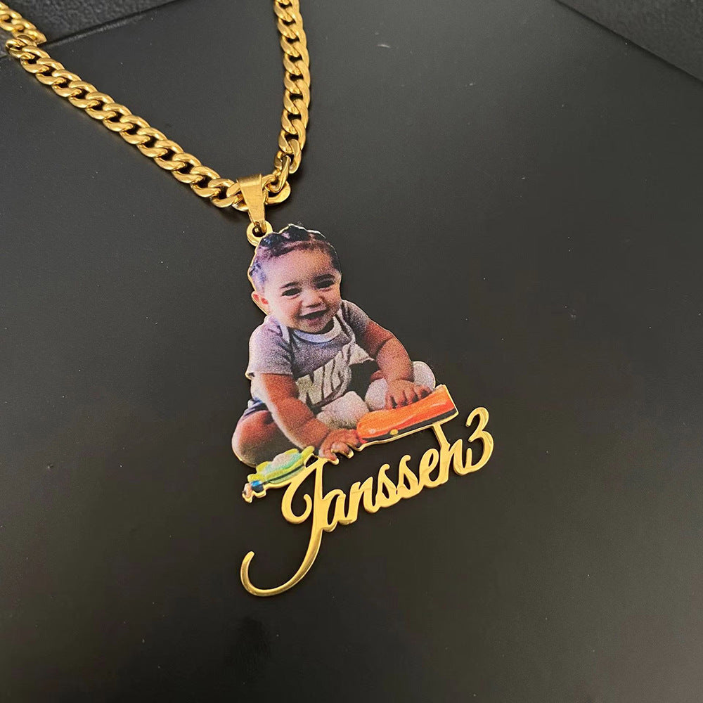 Custom Photo Engraved Pendant Necklace