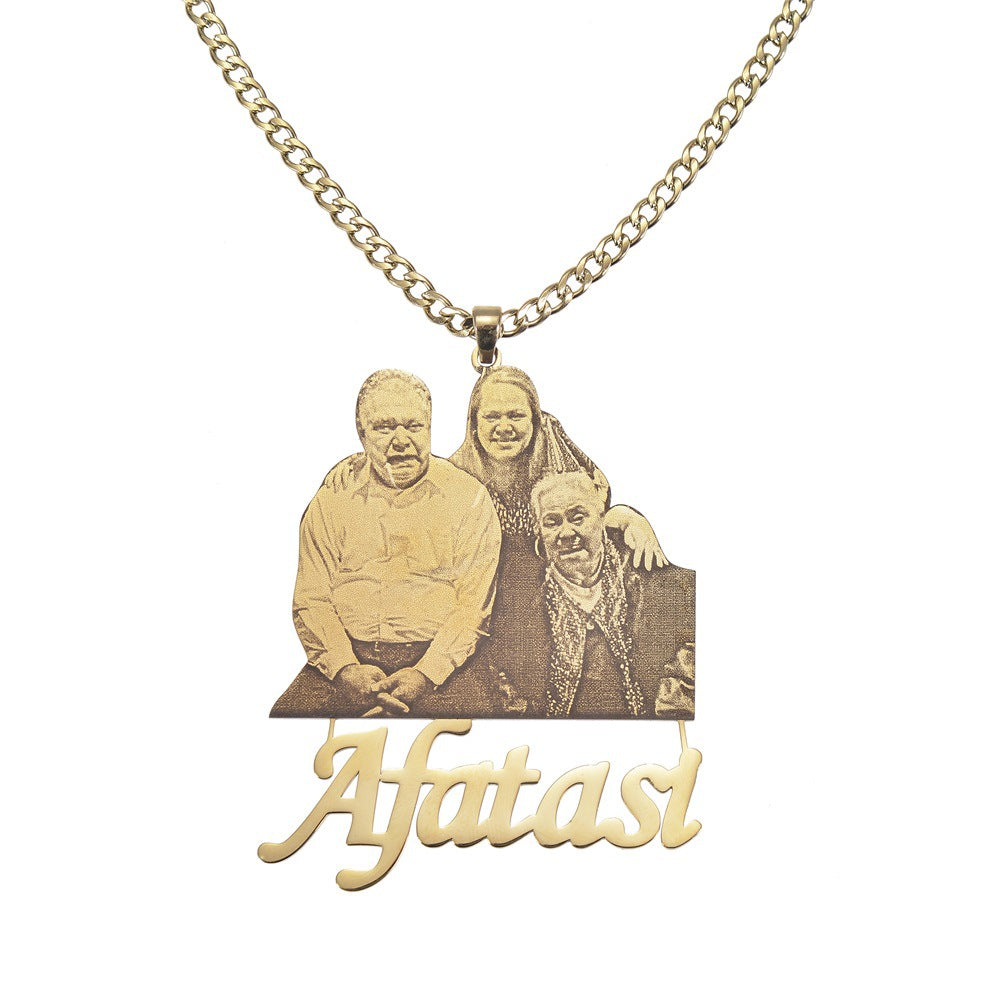 Custom Photo Engraved Pendant Necklace