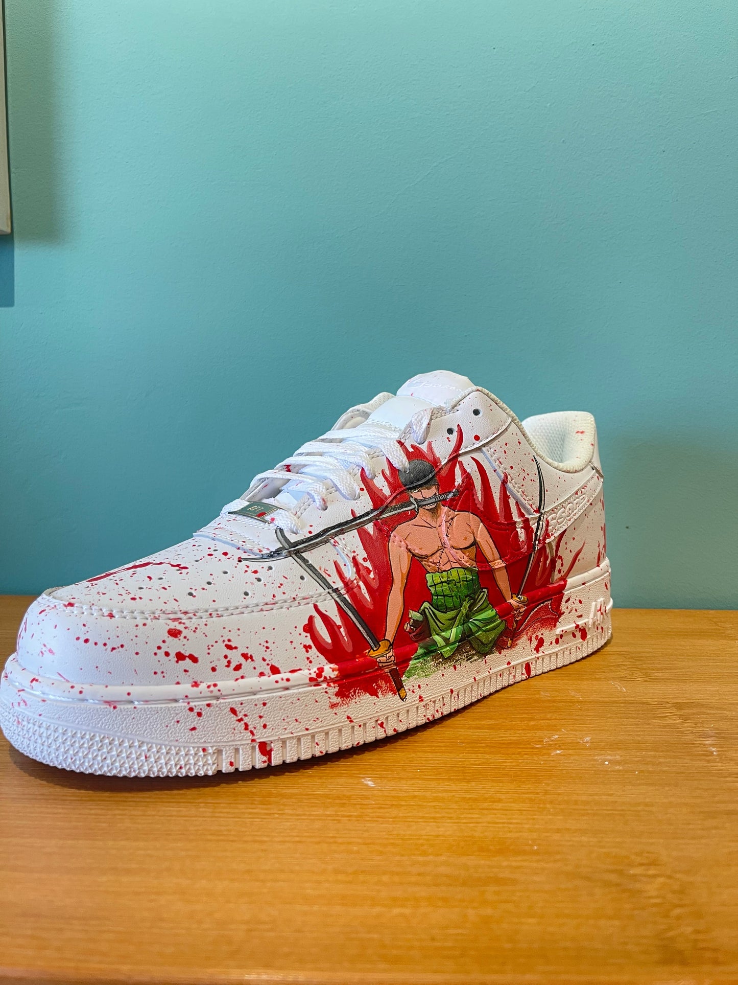 Zoro's Fury Sneakers: Hand-Painted Edition