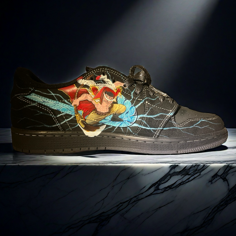 Whitebeard's Wrath Hand-Painted Sneakers