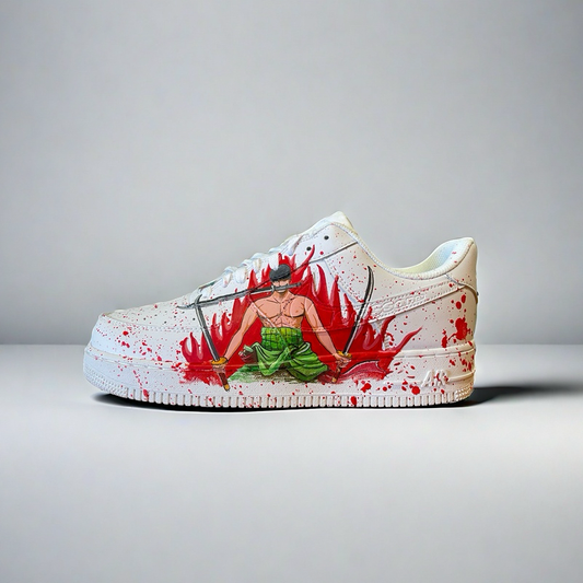 Zoro's Fury Sneakers: Hand-Painted Edition