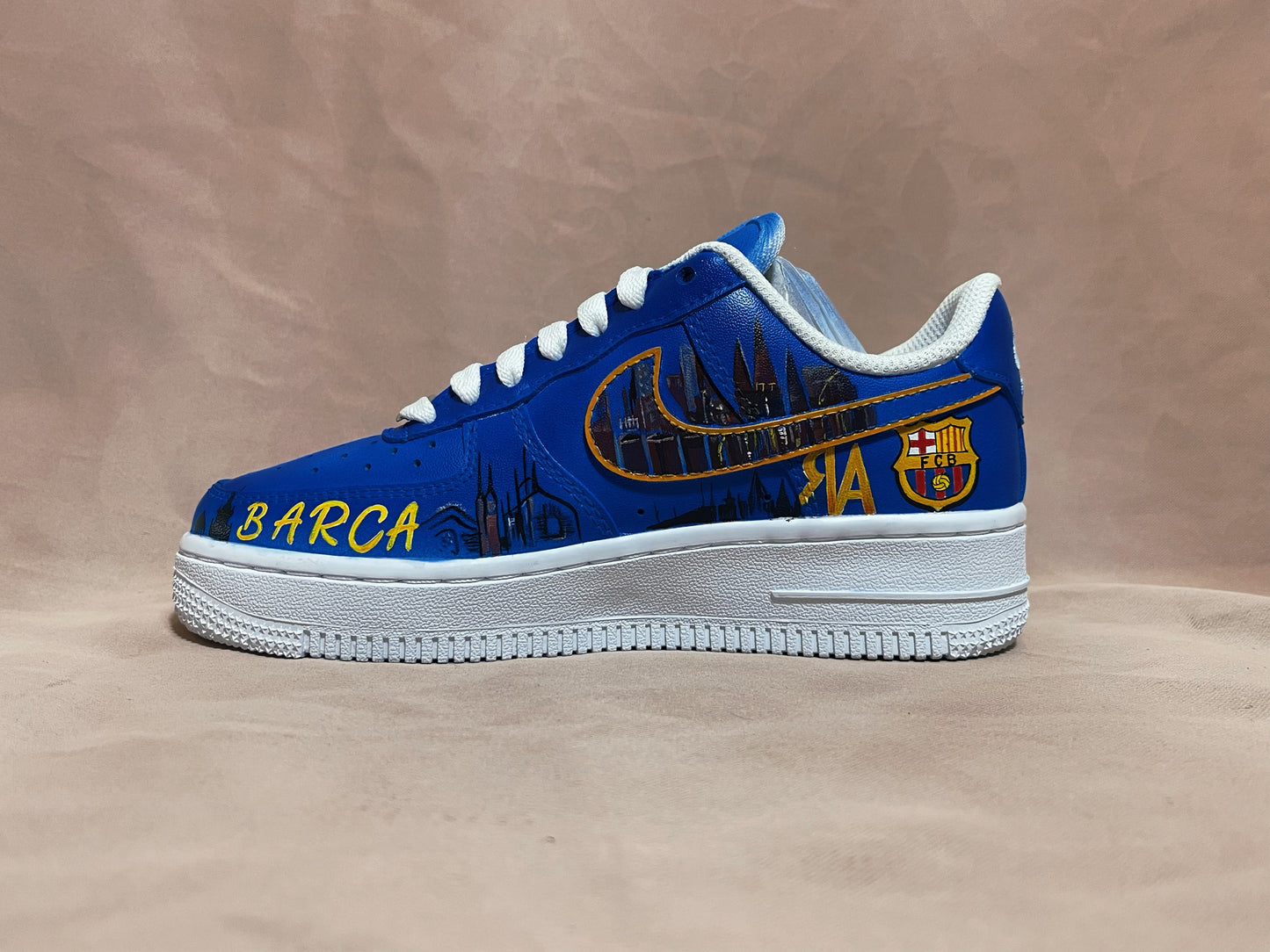 Hand-painted FC Barcelona Emblem Sneakers