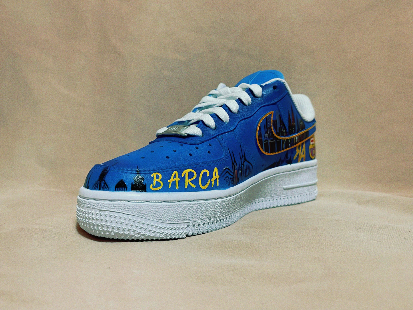 Hand-painted FC Barcelona Emblem Sneakers