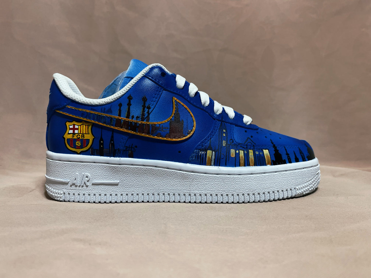 Hand-painted FC Barcelona Emblem Sneakers