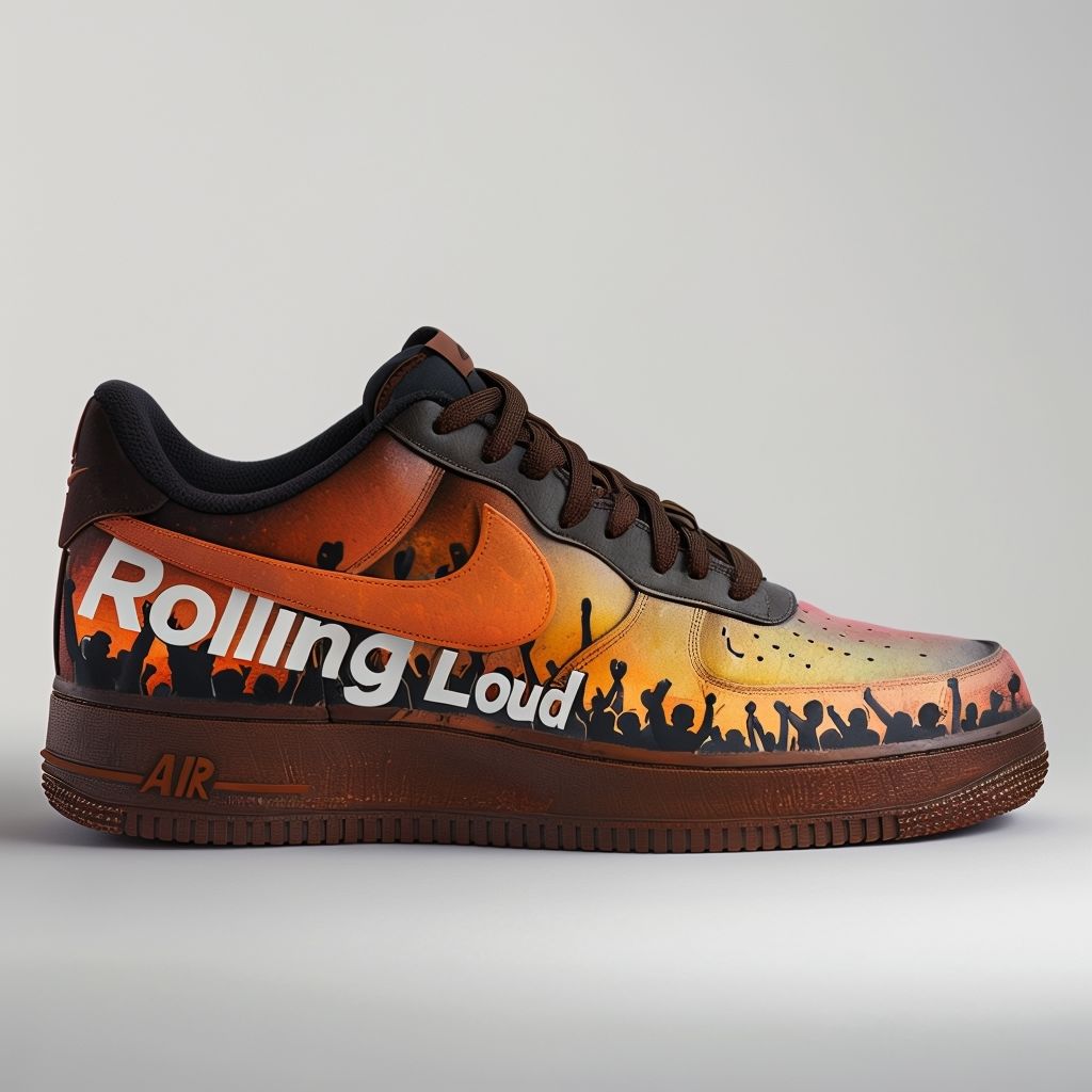 Hand-painted "Rolling Loud" Custom Sneakers