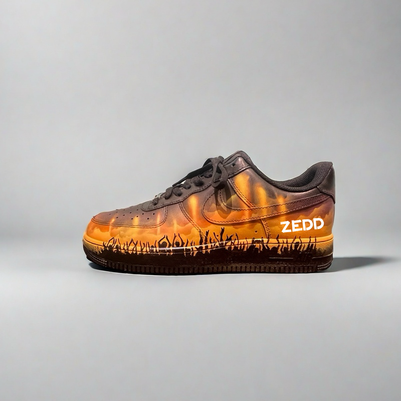 Hand-Painted Festival Flame Sneakers