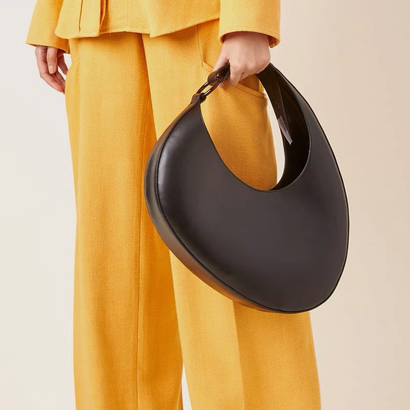 Artful Crescent Leather Handbag