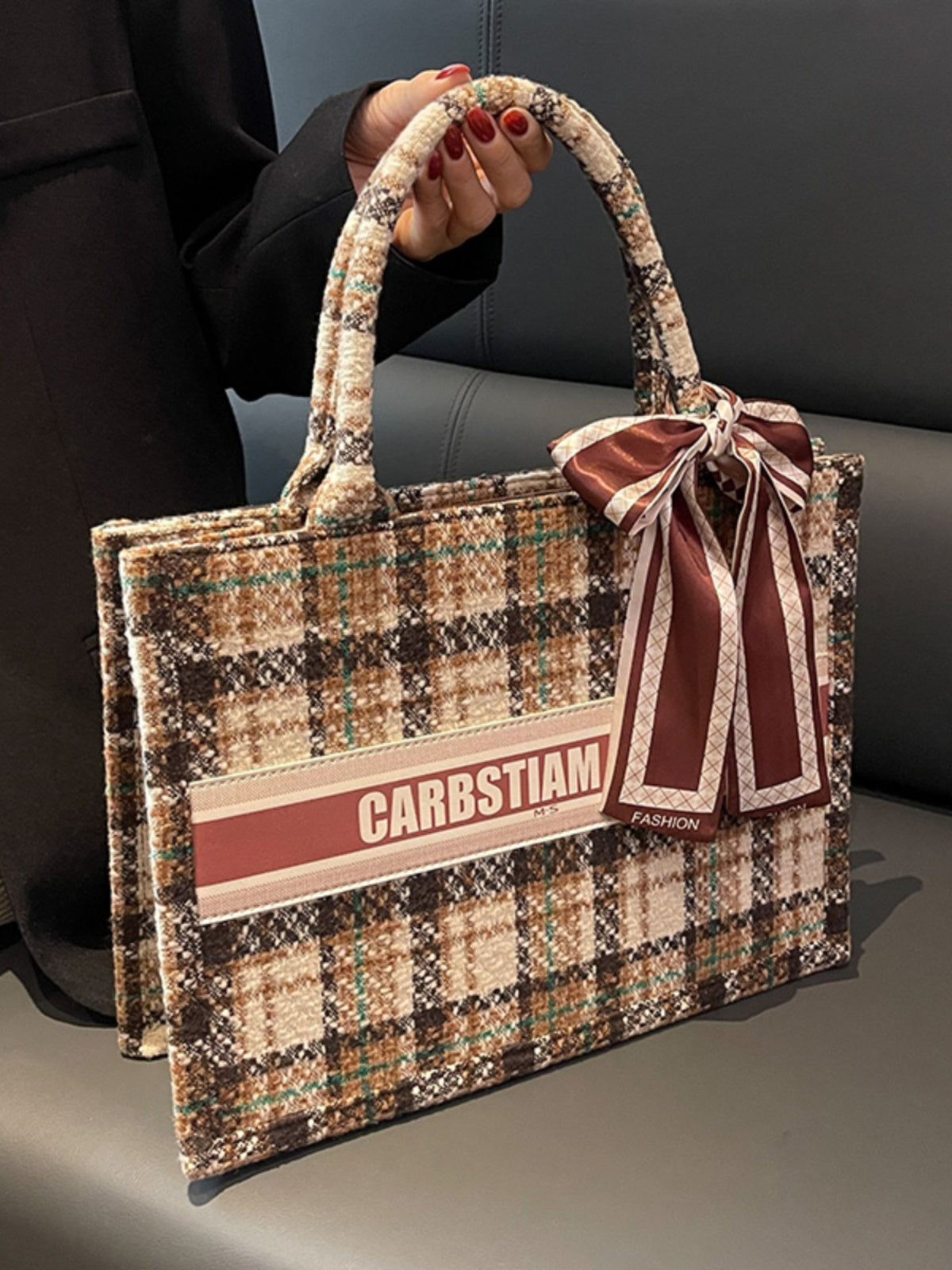 Custom Artisan Striped Weave Tote