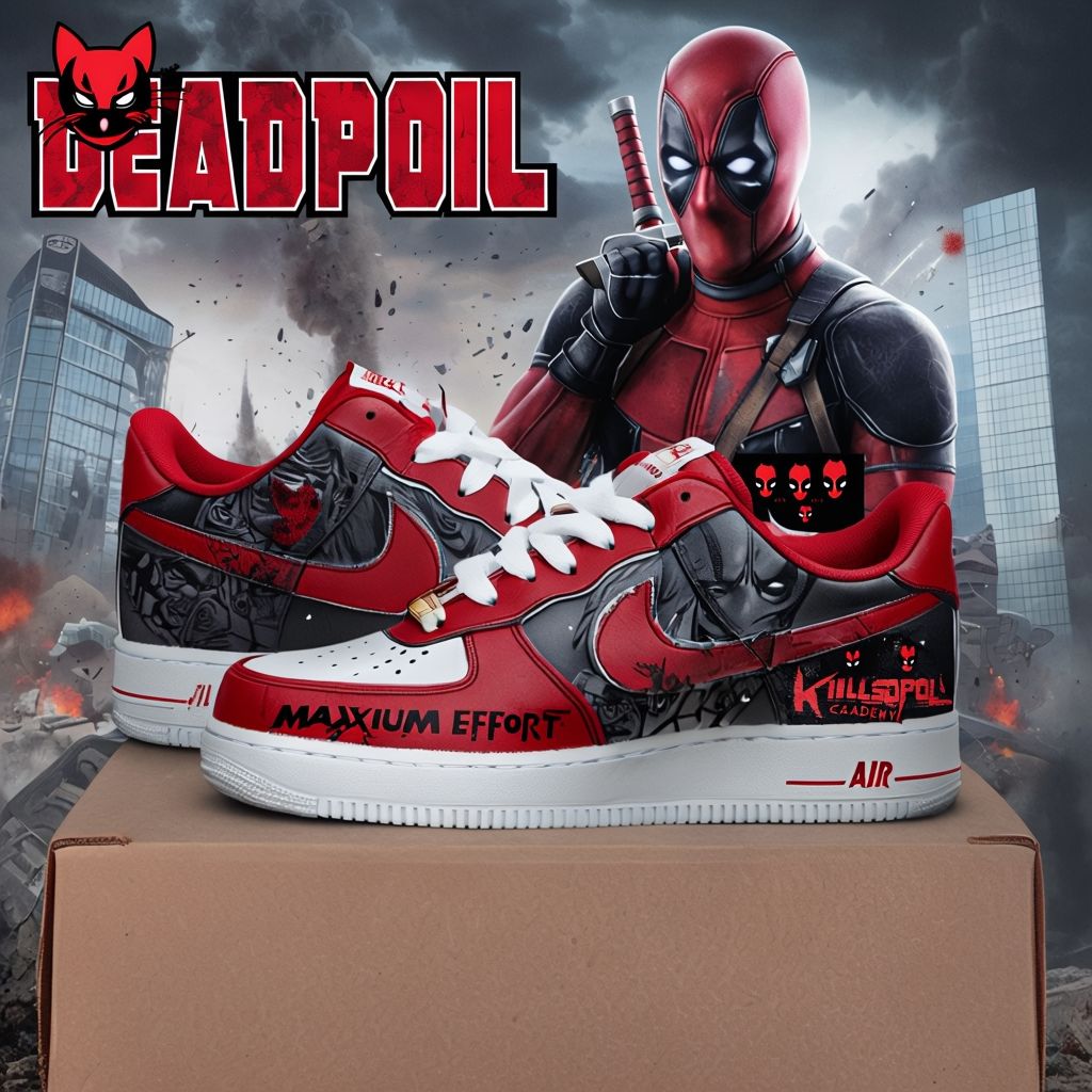 Hand-painted Deadpool Elements Art Sneakers