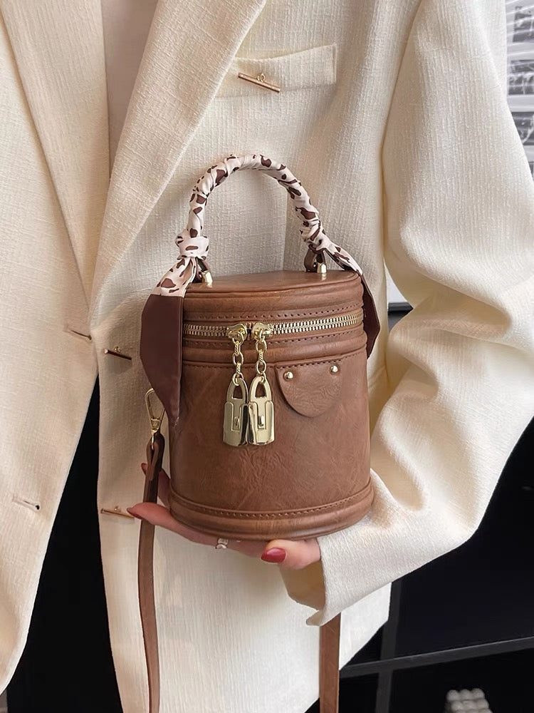 Khaki Tote Bucket Bag